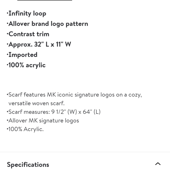 🧣NWOT Michael Kors Infinity Loop Scarf - Picture 4 of 4